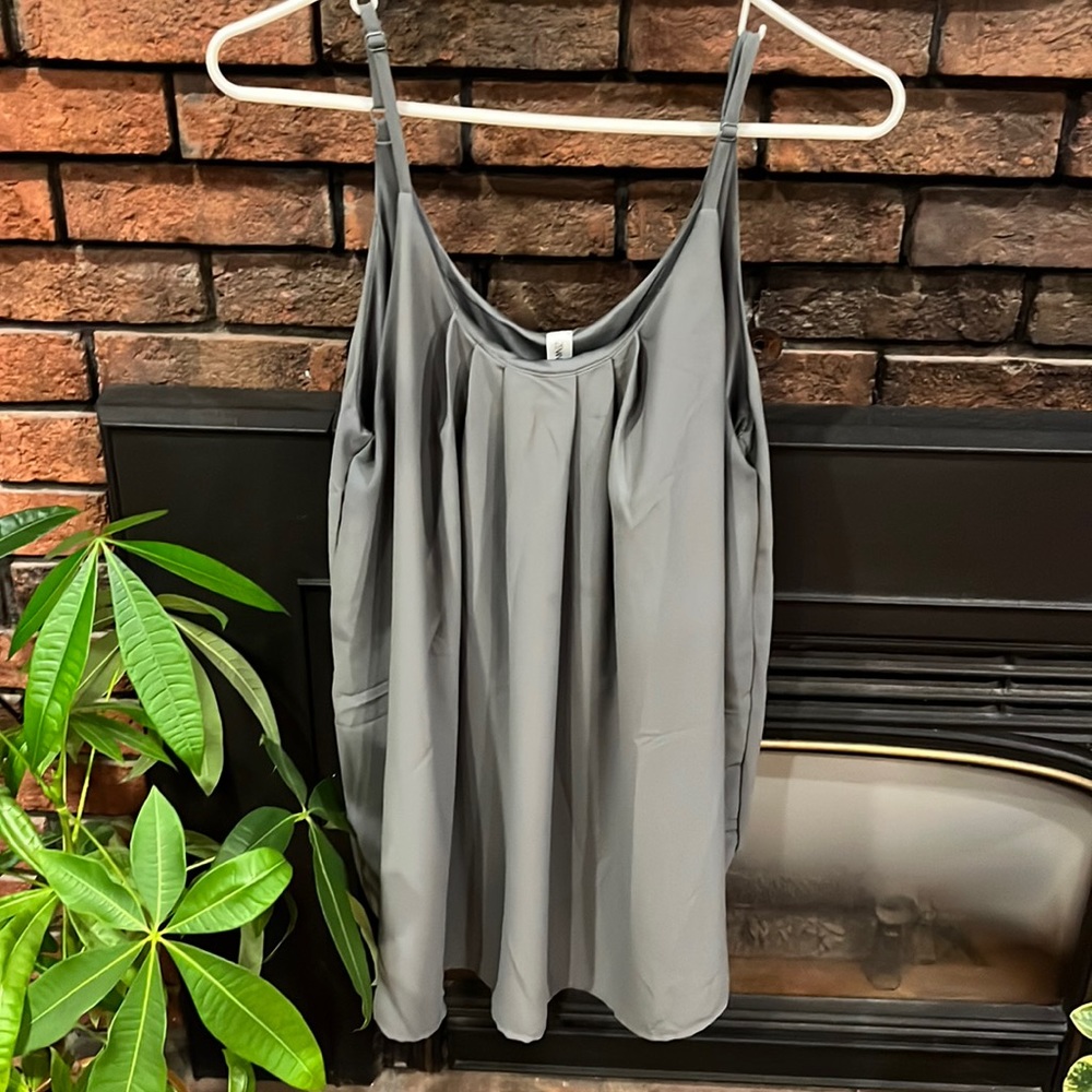Spaghetti strap green tank